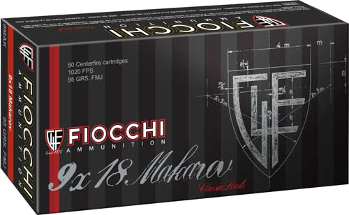 Fiocchi 9mm 95 Grain Full Metal Jacket Ammunition – 50 Rounds