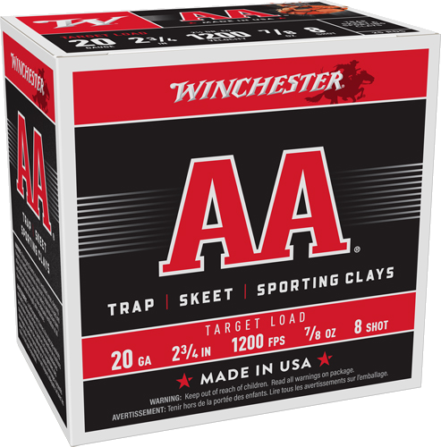 Winchester AA 20 Gauge #8 Shot Ammunition – 250 Rounds