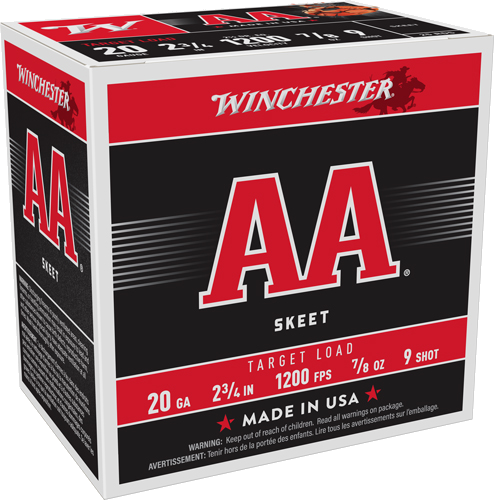 Winchester AA 20 Gauge #9 Shot Ammunition – 250 Rounds