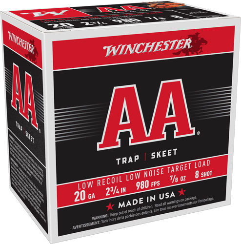 Winchester AA 20 Gauge #8 Shot Ammunition – 250 Rounds