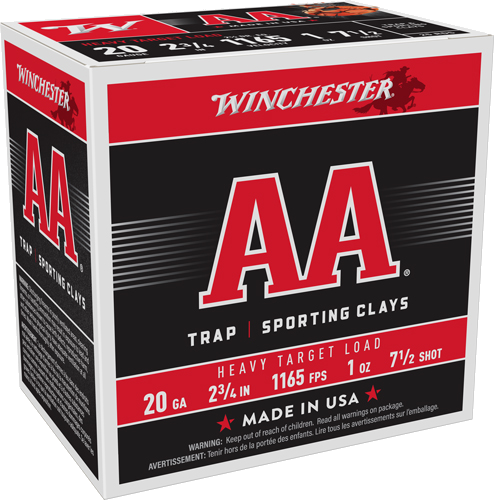 Winchester AA 20 Gauge #7.5 Shot Ammunition – 250 Rounds