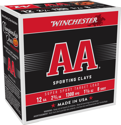 Winchester AA 12 Gauge #8 Shot Ammunition – 250 Rounds