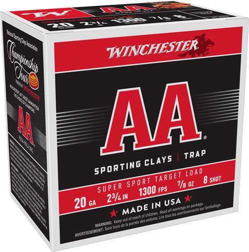 Winchester AA 20 Gauge #8 Shot Ammunition – 250 Rounds