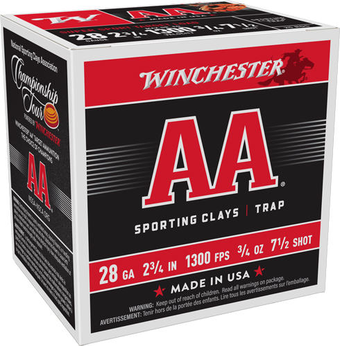 Winchester AA 28 Gauge #7.5 Shot Ammunition – 250 Rounds