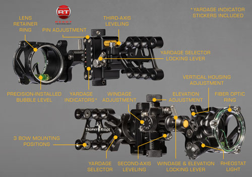 Trophy Ridge Bow Sight React Alpha 1-PIN .019 Right-Hand