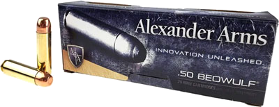 Alexander Arms 50 Beowulf 350 Grain Full Metal Jacket Ammunition – 20 Rounds