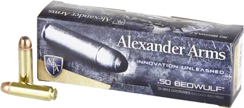 Alexander Arms 50 Beowulf 350 Grain Jacketed Hollow Point Ammunition – 20 Rounds