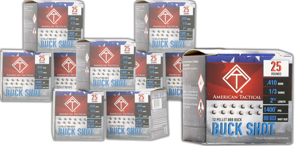 ATI Ammunition Buck Shot 410 2.5" 1/3 oz Bbb Ammunition – 250 Rounds