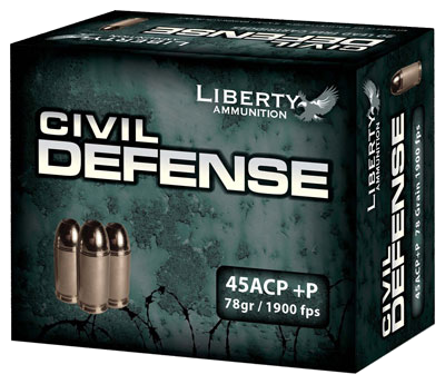 Liberty Civil Defense .45 ACP 78 Grain Hollow Point Ammunition – 20 Rounds
