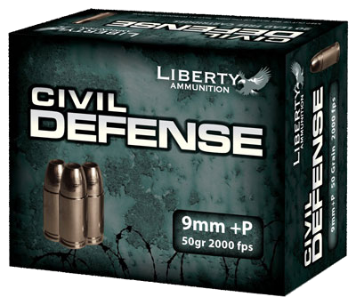 Liberty Civil Defense 9mm 50 Grain Hollow Point Ammunition – 20 Rounds