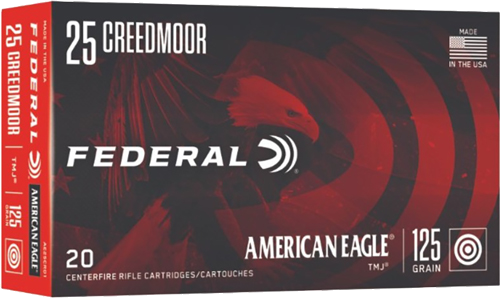Federal Am Eagle 25 Creedmoor 125 Grain TMJ Ammunition – 20 Rounds