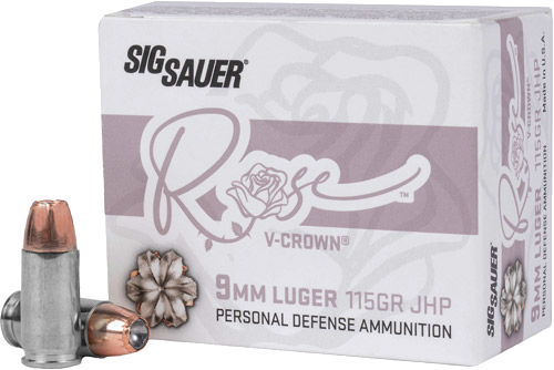 SIG Sauer Ammo 9mm 115 Grain Jacketed Hollow Point Ammunition – 20 Rounds