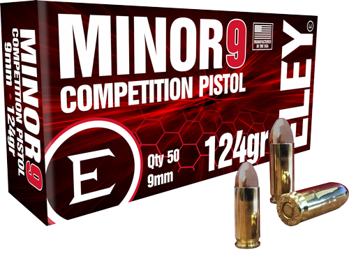 Eley Minor 9 Competition 9mm 124 Grain Full Metal Jacket Ammunition – 50 Rounds