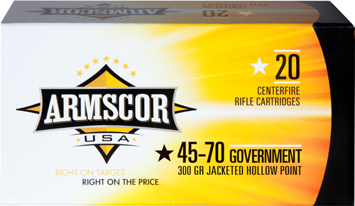 Armscor .45-70 Govt 300 Grain Jacketed Hollow Point Ammunition – 20 Rounds