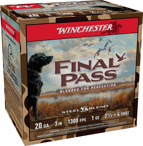 Winchester Final Pass 20 Gauge #2.5 Shot Ammunition – 25 Rounds