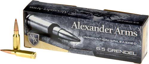 Alexander Arms 6.5 Grendel 129 Grain Ammunition – 20 Rounds