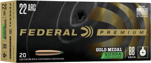 Federal Gold Medal .22 ARC 88 Grain Ammunition – 20 Rounds