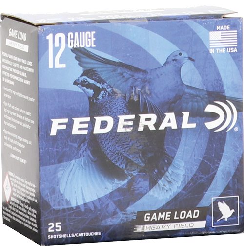 Federal Game Shok 12 Gauge #4 Shot Ammunition – 25 Rounds