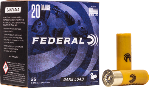 Federal Game Load 20 Gauge #6 Shot Ammunition – 250 Rounds