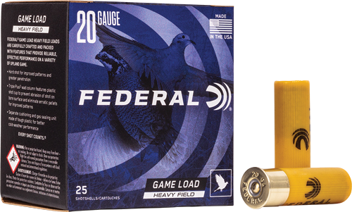 Federal Game Load 20 Gauge #6 Shot Ammunition – 250 Rounds