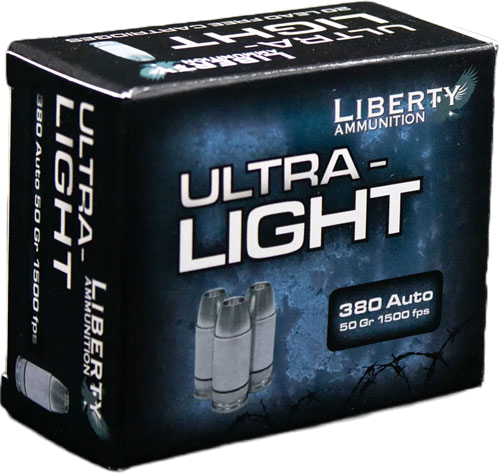 Liberty Ultra Light .380 ACP 50 Grain Hollow Point Ammunition – 20 Rounds