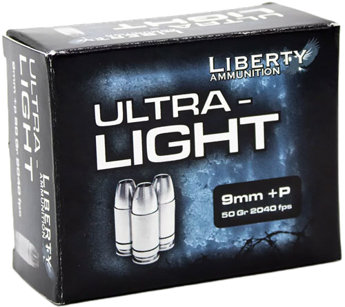 Liberty Ultra Light 9mm 50 Grain Hollow Point Ammunition – 20 Rounds
