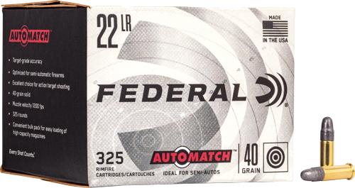 Federal Automatch .22 LR 40 Grain Ammunition – 325 Rounds
