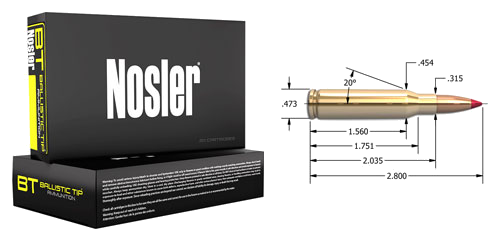 Nosler Bullets Bt 7mm-08 Rem 120 Grain Ammunition – 20 Rounds