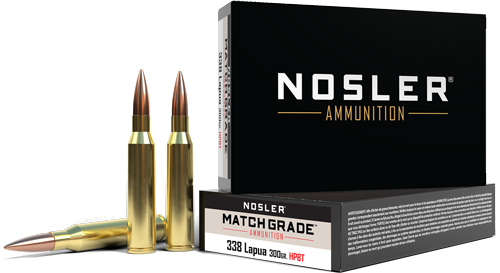 Nosler Bullets Match 338 Lapua .338 Lapua 300 Grain Ammunition – 20 Rounds