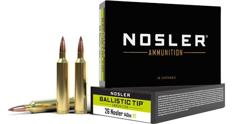 Nosler Bullets 26 Nosler 140 Grain Ammunition – 20 Rounds
