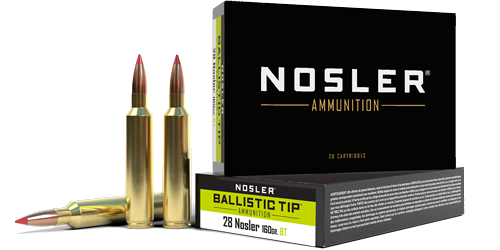 Nosler Bullets 28 Nosler 160 Grain Ammunition – 20 Rounds