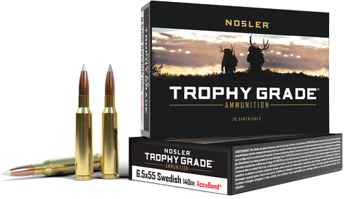 Nosler Bullets Trophy 6.5x55 Mauser 6.5x55 Swedish 140 Grain Ammunition – 20 Rounds
