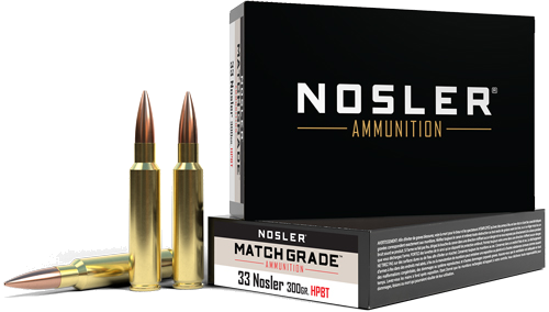 Nosler Bullets Match Grade 33 Nosler 300 Grain Ammunition – 20 Rounds