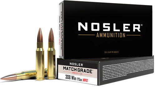 Nosler Bullets Match .308 Win 175 Grain Ammunition – 20 Rounds