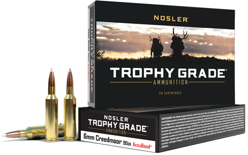 Nosler Bullets Trophy Grade 6mm Creedmoor 90 Grain Ammunition – 20 Rounds