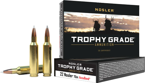 Nosler Bullets Trophy Grade 22 Nosler 70 Grain Ammunition – 20 Rounds