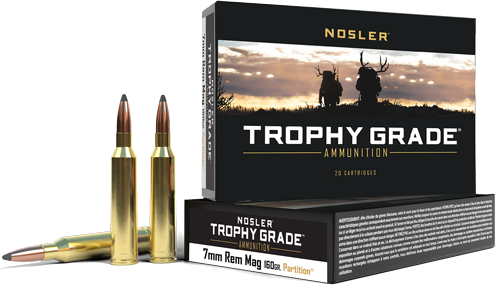 Nosler Bullets Trophy 7mm Rem Mag 160 Grain Ammunition – 20 Rounds