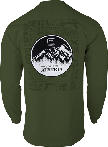 Glock OEM Born in Austria Long Sleeve Shirt Military Green Md