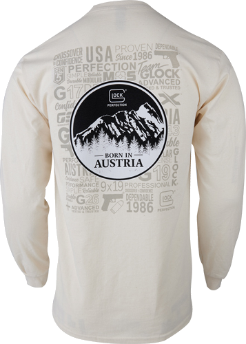 Glock OEM Born in Austria Long Sleeve Shirt Tan 3x-Large