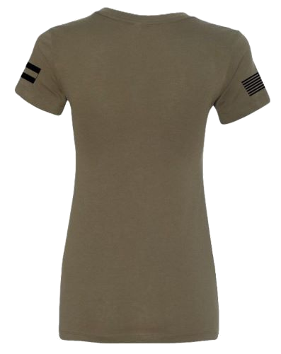 Glock Ladies "glock Girl Flag Tee" Short Sleeve Lg Mil Green
