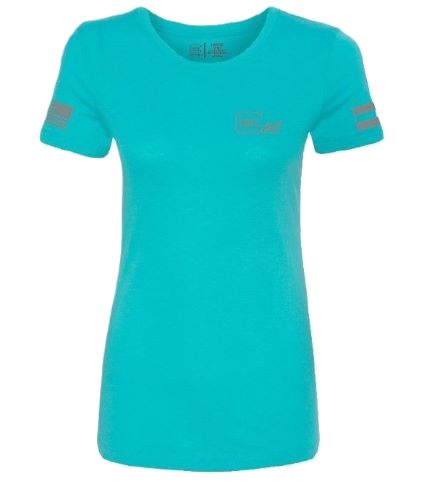 Glock Ladies "glock Girl Flag Tee" Short Sleeve Medium Teal