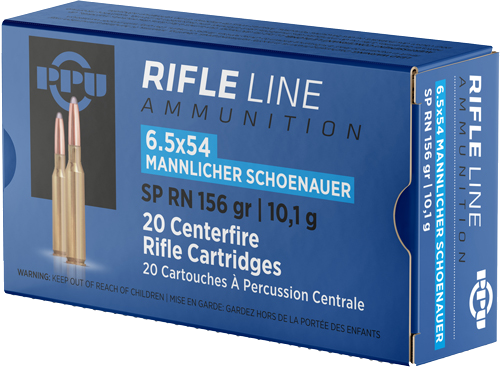 Ppu 6.5x54 Mannlicher Shonauer 156 Grain Ammunition – 20 Rounds