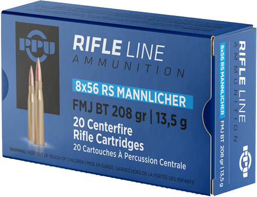 Ppu 8x56r Mannlicher 208 Grain Full Metal Jacket Ammunition – 20 Rounds