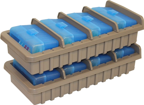 MTM Ammo Rack with 4 Rs50 50rnd Flip Top Boxes Clr Blue/Dk Eth Ammunition