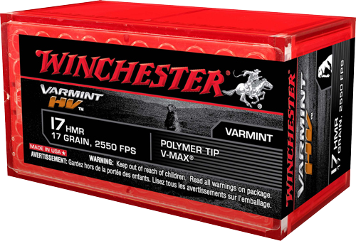Winchester Varmint Hv .17 HMR 17 Grain Ammunition – 50 Rounds