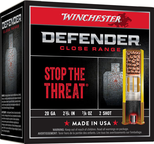 Winchester Defender 20 Gauge #2 Shot Ammunition – 25 Rounds