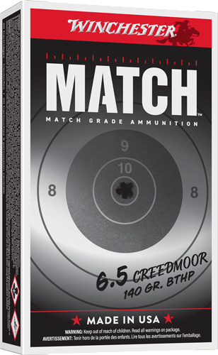 Winchester Match 6.5 Creedmoor 140 Grain BTHP Ammunition – 20 Rounds