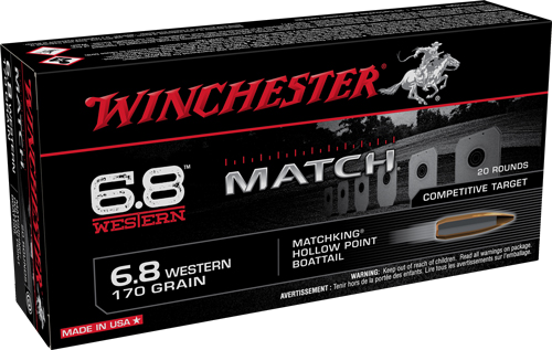 Winchester Match 6.8 Western 170 Grain BTHP Ammunition – 20 Rounds