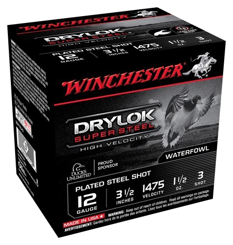 Winchester Drylok 12 Gauge #3 Shot Ammunition – 25 Rounds