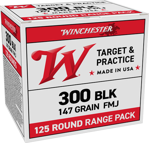 Winchester USA WB .300 Blackout 147 Grain Full Metal Jacket Ammunition – 125 Rounds